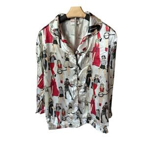 Taylor Swift Red Taylors Version Eras Tour Button Front Pajama Top Womens Medium